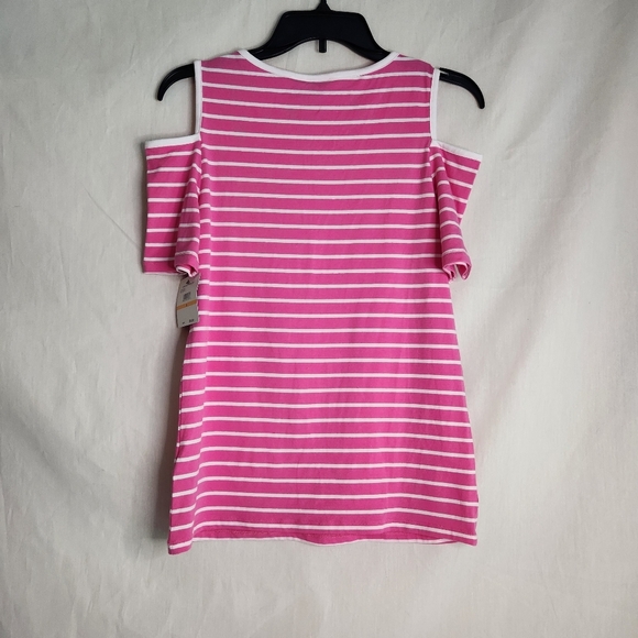 Rafaella Pink and White Striped Top Size S NWT. - Picture 2 of 6